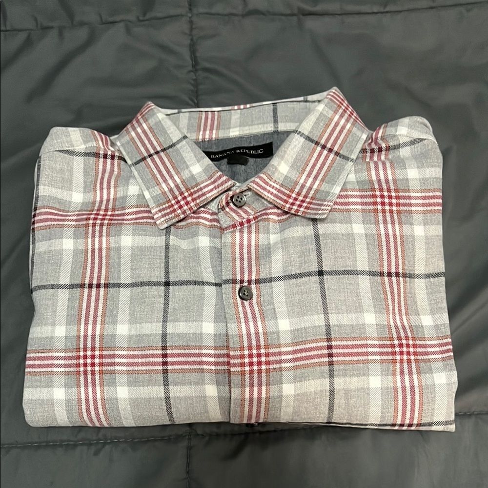Banana Republic Flannel Plaid Button Down Size XL